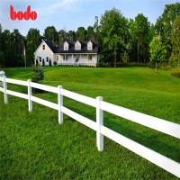 Porcelain White Horse Ranch Fence Made Of PVC Easy Installation PVC Fencing Outdoor Use Fencing Series